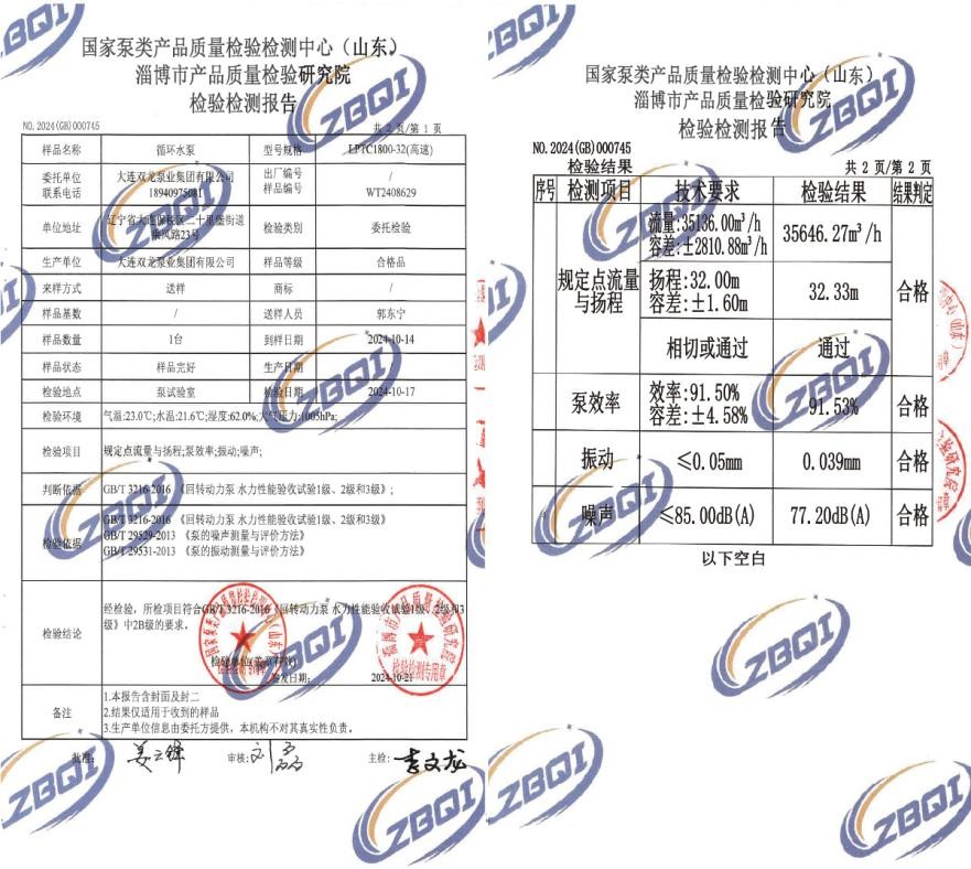 國家工業泵檢測效率91.5%
